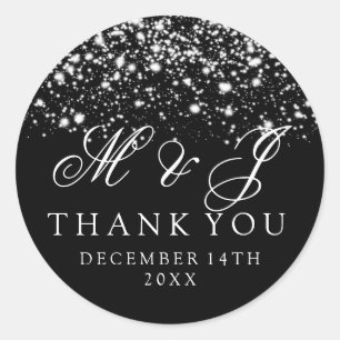 Wedding Favour Tag Silver Midnight Glam