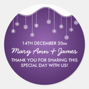 Wedding Favour Tag Snowflake Decoration Purple