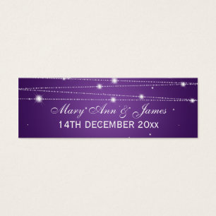 Wedding Favour Tag Sparkling Lines Purple