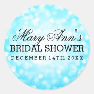 Wedding Favour Tag Turquoise Glitter Lights