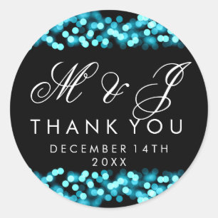 Wedding Favour Tag Turquoise Hollywood Glam