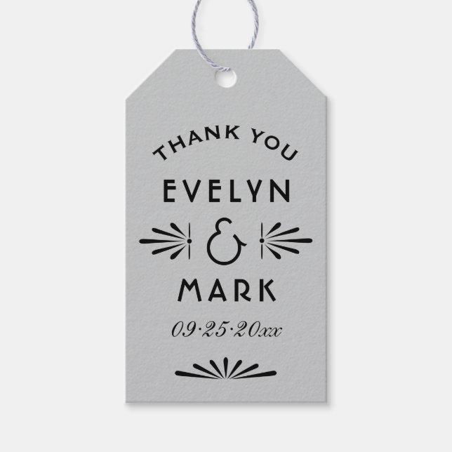 Wedding Favour Tags | Art Deco Style (Front)