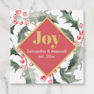 Wedding Favour Tags Christmas Berry & Holly