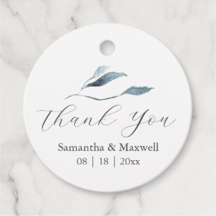 Wedding Favour Tags Dusty Blue Botanicals