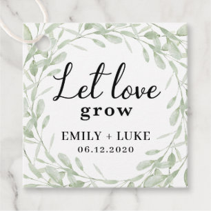 Wedding Favour Tags, Plant Favour Tag, Let Love Gr Favour Tags