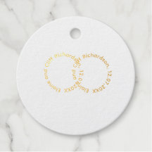 Wedding Favour Tags with Names, circle shape