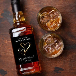 Wedding Favour Take A Shot We Tied The Knot Liquor Bottle Label