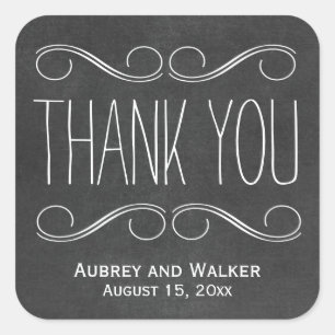 Wedding Favour Thank You Chalkboard Stickers