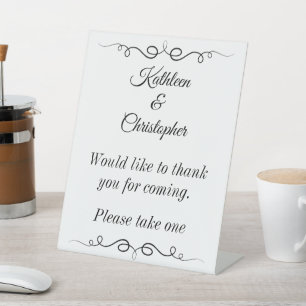 Wedding Favour Thank You For Coming Pedestal Sign
