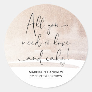 Wedding Favour Thank You From Bride Groom Favour Classic Round Sticker