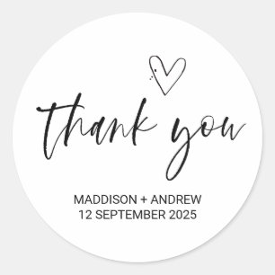 Wedding Favour Thank You From Bride Groom  Favour  Classic Round Sticker