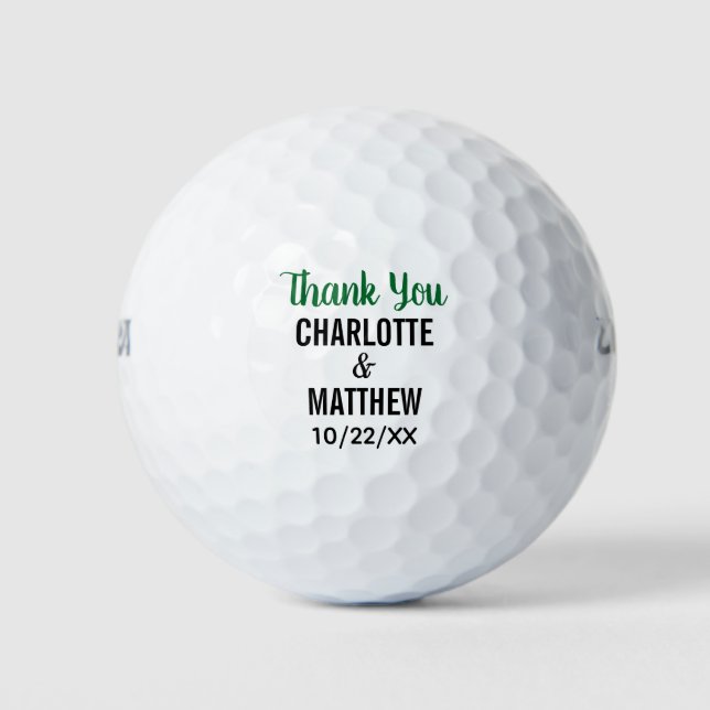 Wedding Favour Thank You Golf Balls (Front)