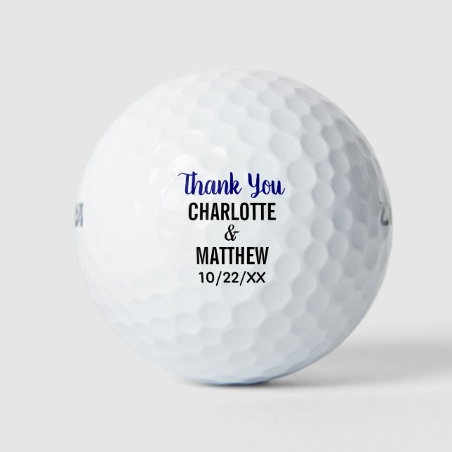 Wedding Favour Thank You Golf Balls (Front)