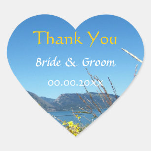 Wedding favour thank you, Grand Teton National Par Heart Sticker