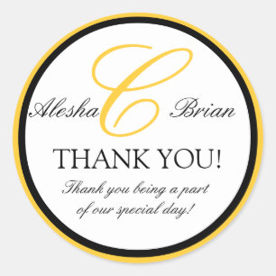 Wedding Favour Thank You Stickers Monogram C