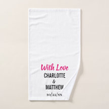 Wedding Favour Thank You With Love Hand Towel