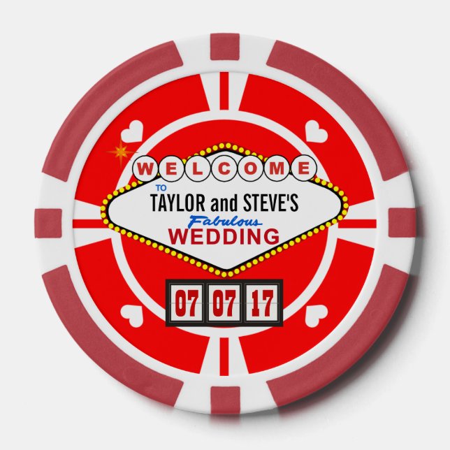 Wedding Favour Vegas Casino Poker Chips (Front)