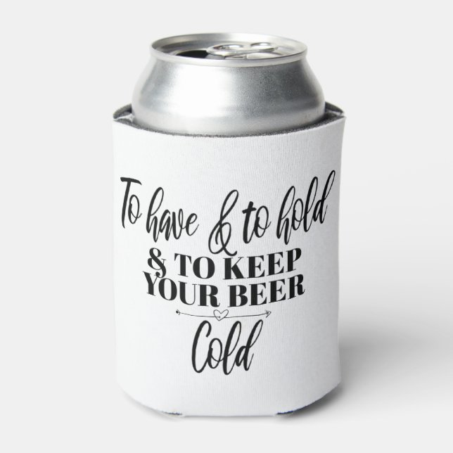 Wedding Favours, Beer Coozies, Bridal Party Gift Can Cooler (Can Front)