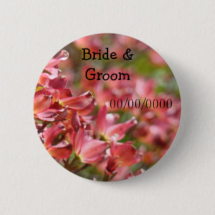 Wedding Favours buttons Bride Groom Name Save Date