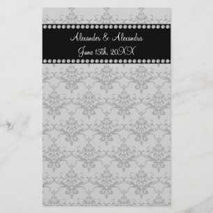 Wedding favours Grey damask Stationery