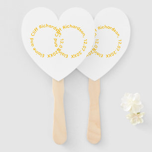 Wedding Favours Hand Fans Names in Circles