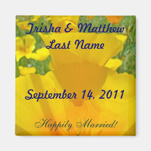 Wedding Favours magnet Orange Poppy Flower magnet