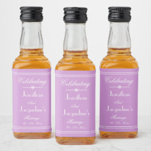Wedding Favours Script Name Elegant Mauve Mini Liquor Bottle Label