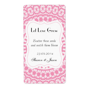 Wedding Favours Seed Packet Labels Let Love Grow