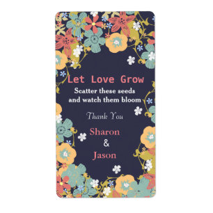 Wedding Favours Seed Packet Labels Let Love Grow