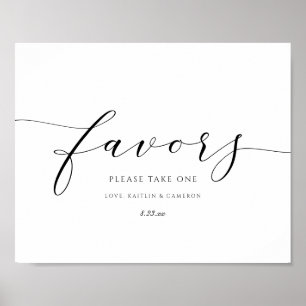 Wedding Favours Sign Elegant Luxury Script