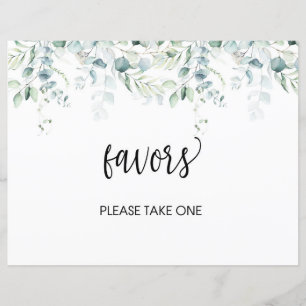 Wedding Favours Sign - Eucalyptus Wedding