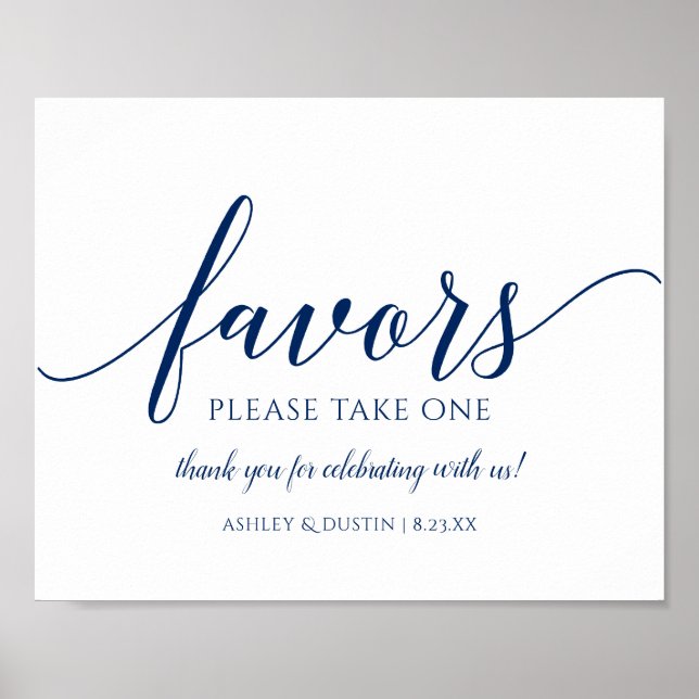Wedding Favours Sign "Please Take One" | Navy Blue (Front)