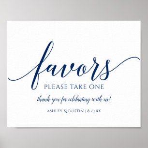 Wedding Favours Sign "Please Take One"   Navy Blue