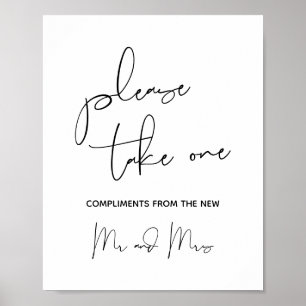 Wedding Favours Sign, Please take one  Poster