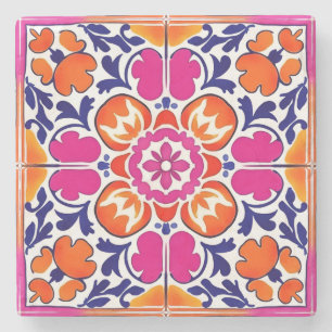 Wedding favours talavera Mexican tile printed  Stone Coaster