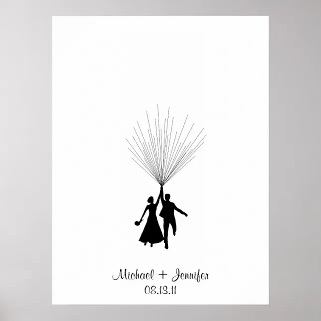 Wedding Fingerprint Balloon Guestbook | Zazzle