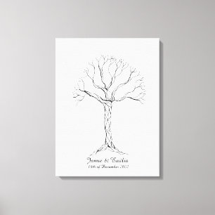 Wedding Fingerprint Guestbook - Stretched Canvas