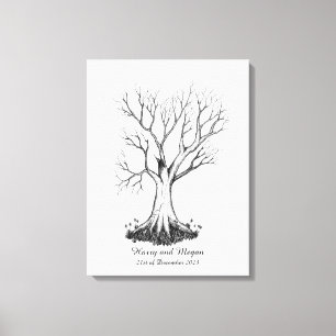 Wedding Fingerprint Guestbook - Stretched canvas