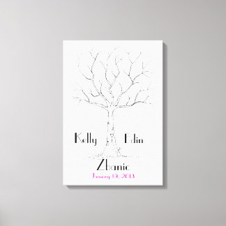 Wedding Fingerprint Tree Canvas Print