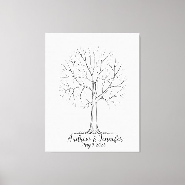 Wedding Fingerprint Tree Guest Book Alternative (Front)