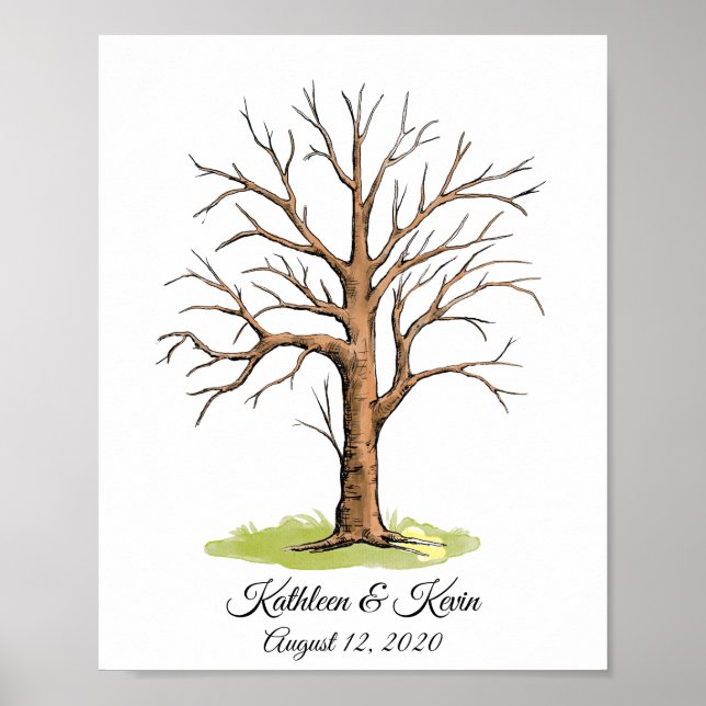 Wedding Fingerprint Tree guest Book N.2 (Front)
