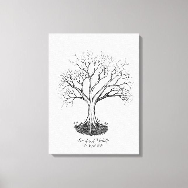 Wedding Fingerprint Tree Guestbook - Canvas (Front)