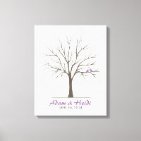 Wedding Fingerprint Tree – Love Birds - Purple