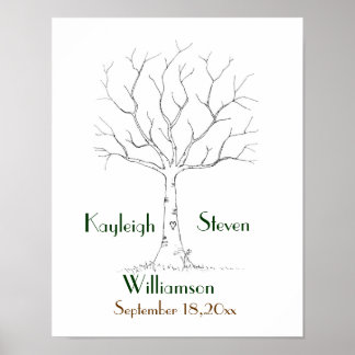 Wedding Fingerprint Tree Poster