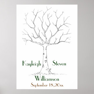 Wedding Fingerprint Tree Poster