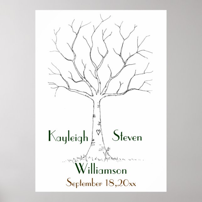 Wedding Fingerprint Tree Poster (Front)