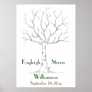 Wedding Fingerprint Tree Poster