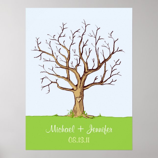 Wedding Fingerprint Tree Poster (Color) (Front)