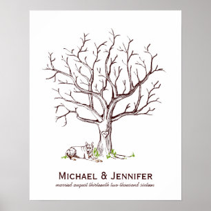 Wedding Fingerprint Tree Poster (Dog)