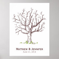 Wedding Fingerprint Tree Poster (No Heart)